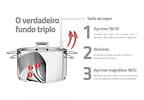 Caçarola Tramontina Fundo Triplo com Tampa 4,8L 24cm Brava