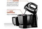 Batedeira Mondial Portátil Preta e Prata - Premium B-04 NP 400W 4 Velocidades