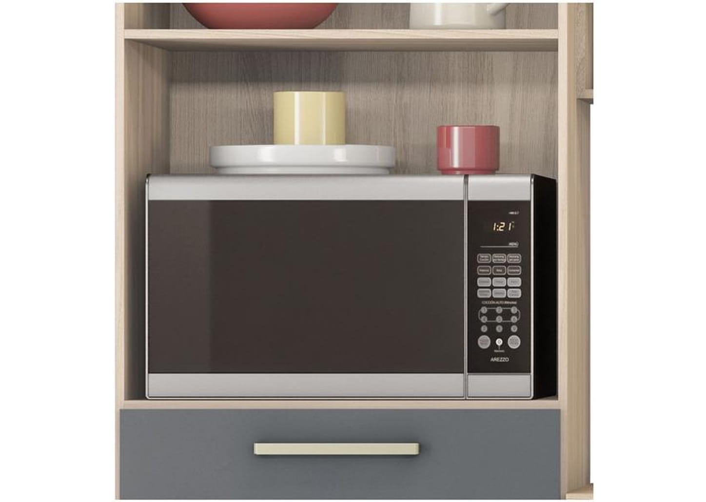 Cozinha Compacta Demóbile Select com Balcão - Nicho para Micro-ondas 6 Portas 2 Gavetas