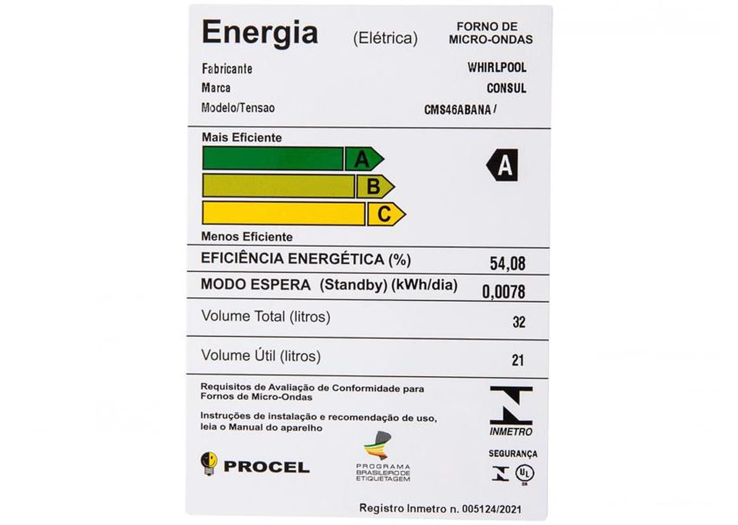 Micro-ondas Consul 32L Branco CMS46AB