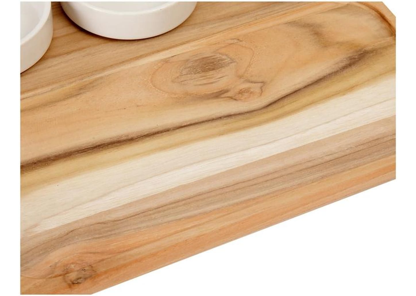 Petisqueira Porcelana com Pote Retangular 4 Peças Tramontina Teca