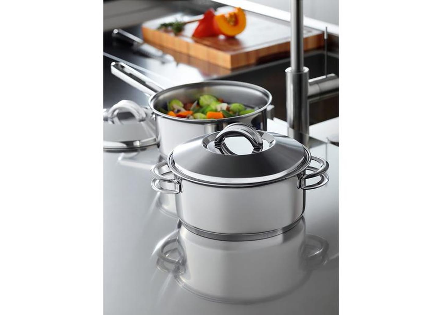 Conjunto de Panelas Tramontina Solar 65500/040 - Inox 6 Peças Fundo Triplo