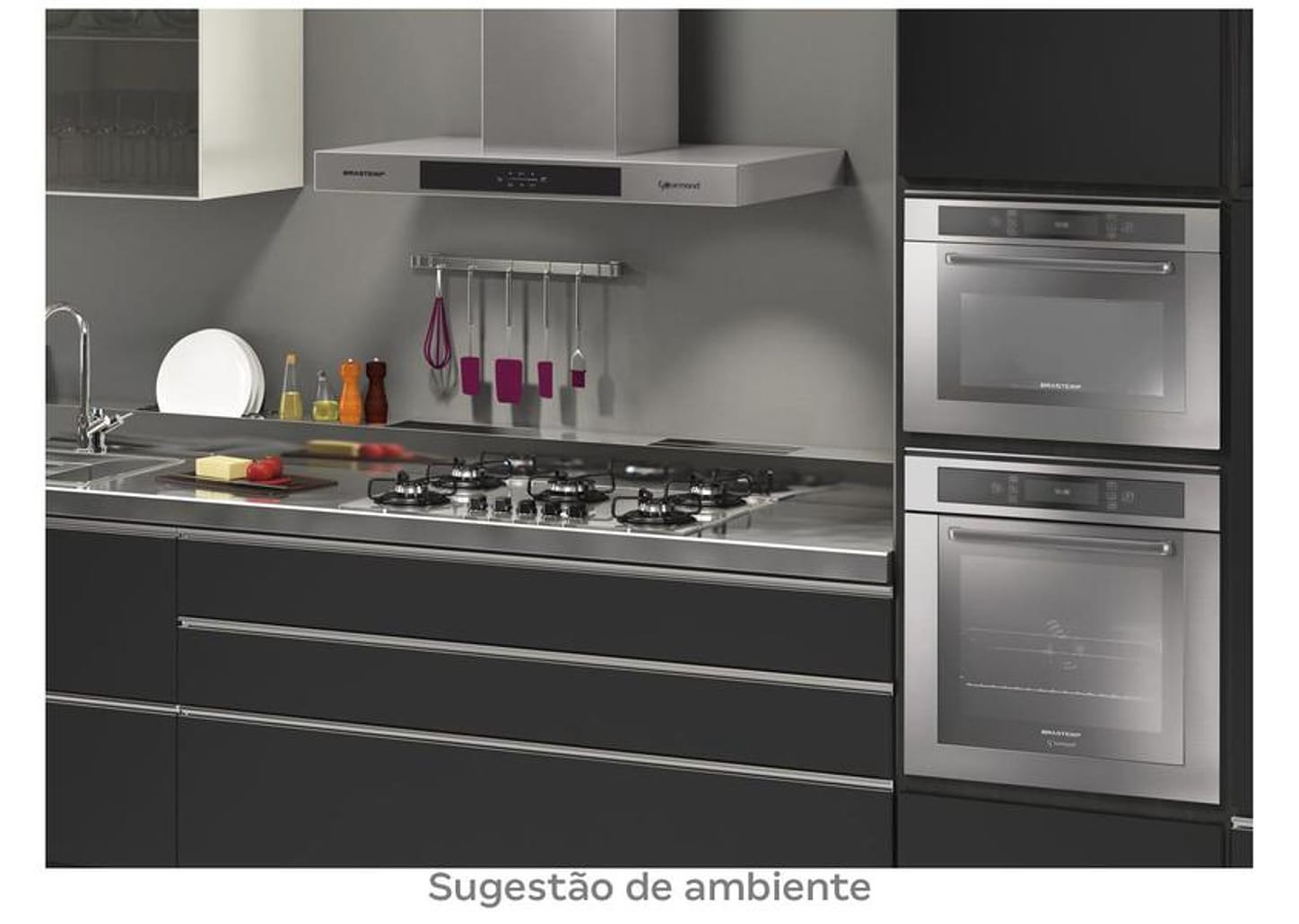 Micro-ondas Brastemp 40L Inox de Embutir com Grill - BMO40ARBNA