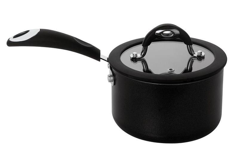 Panela Multiflon Antiaderente de Alumínio - Preta 18cm 2,3L Dom