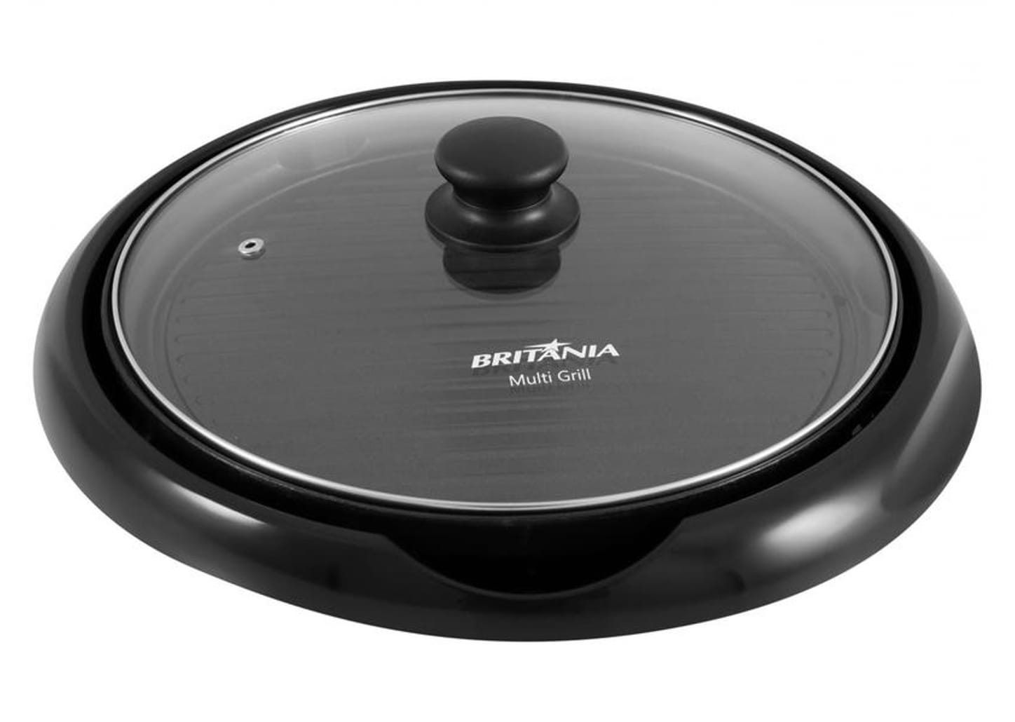 Grill Britânia BPE02 Redondo 1000W com Chapa - Antiaderente com Coletor de Gordura
