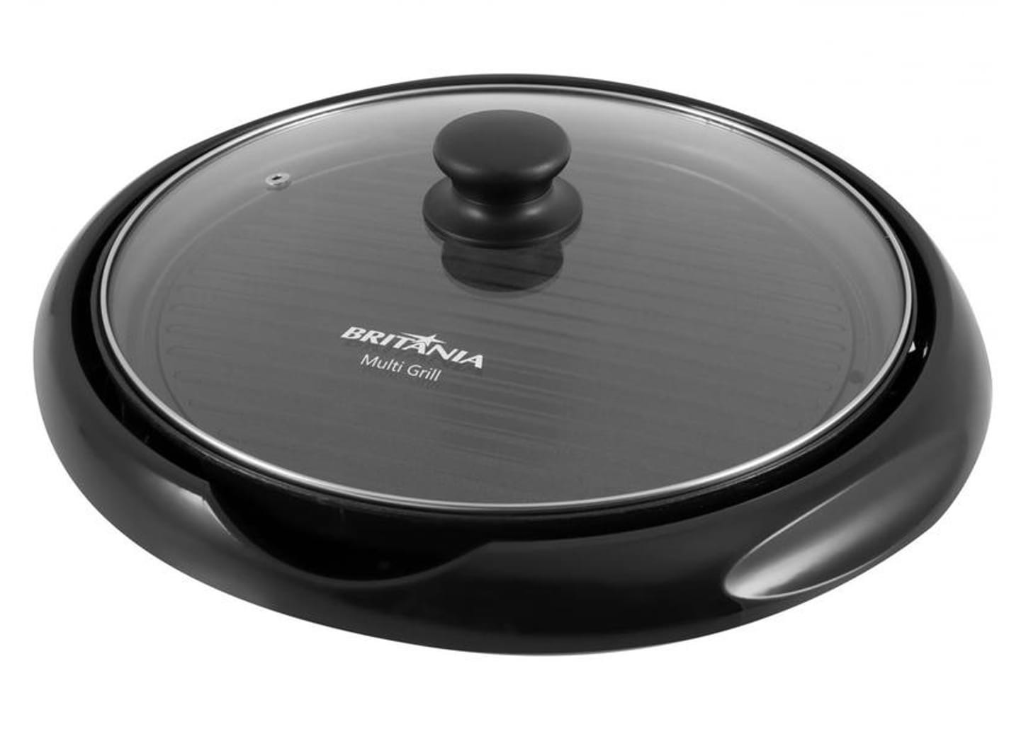 Grill Britânia BPE02 Redondo 1000W com Chapa - Antiaderente com Coletor de Gordura