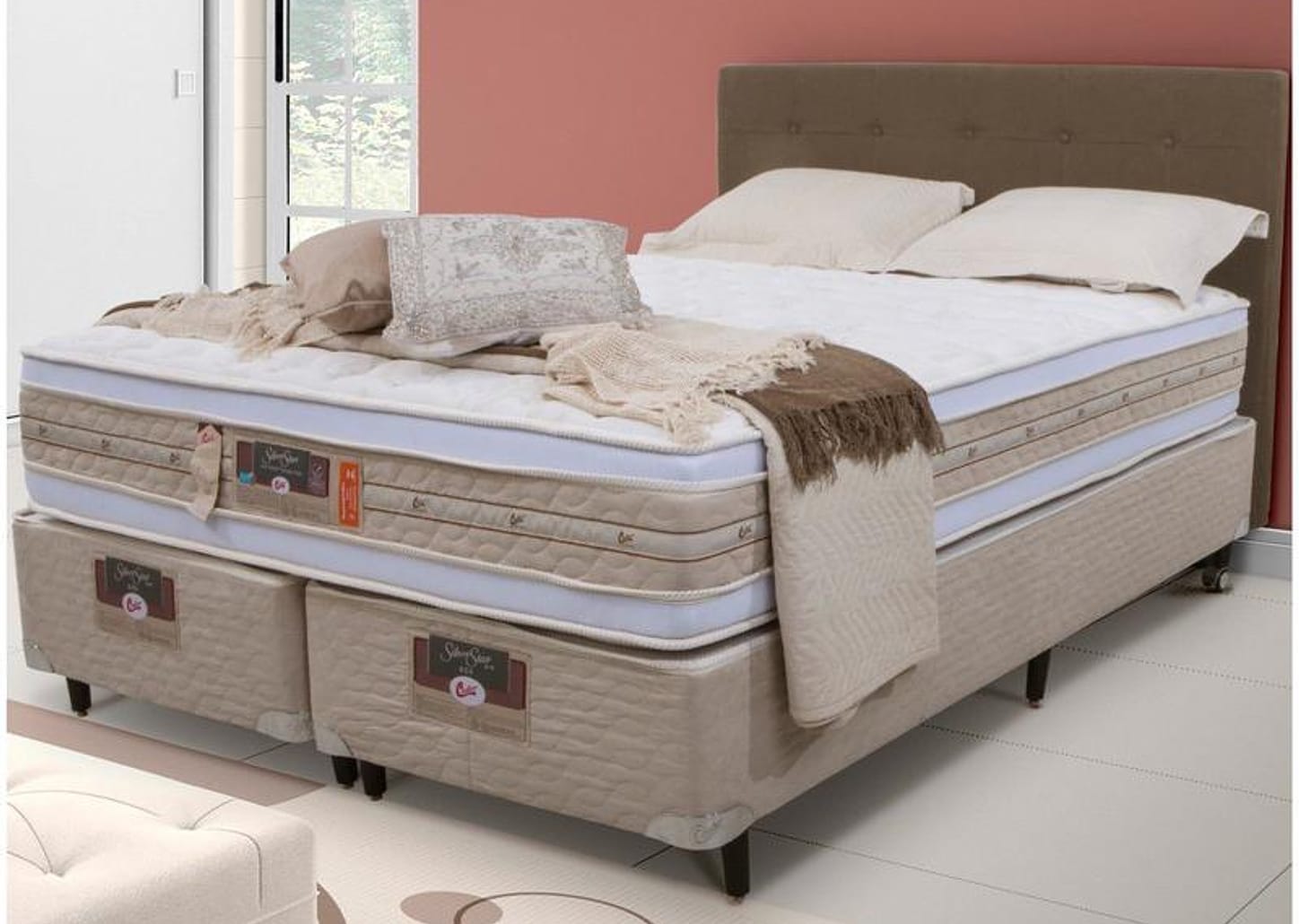 Colchão Queen Castor Mola Pocket 34cm de Alt. Silver Star