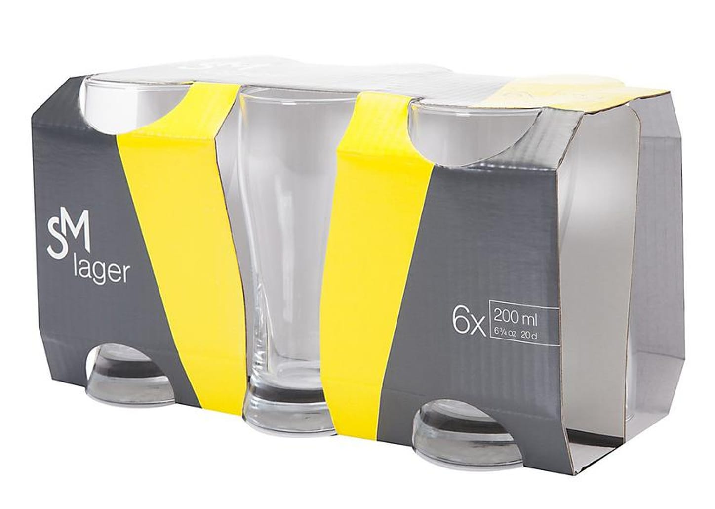 Jogo de Copos de Vidro para Cerveja 200ml 6 Peças SM Lager