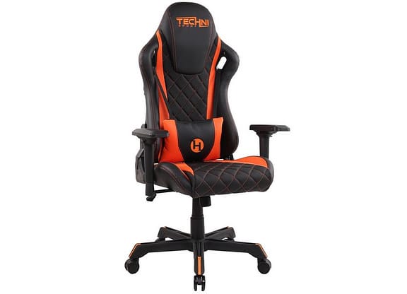 Cadeira Gamer Techni Sport Reclinável Giratória - Preta e Laranja TS84