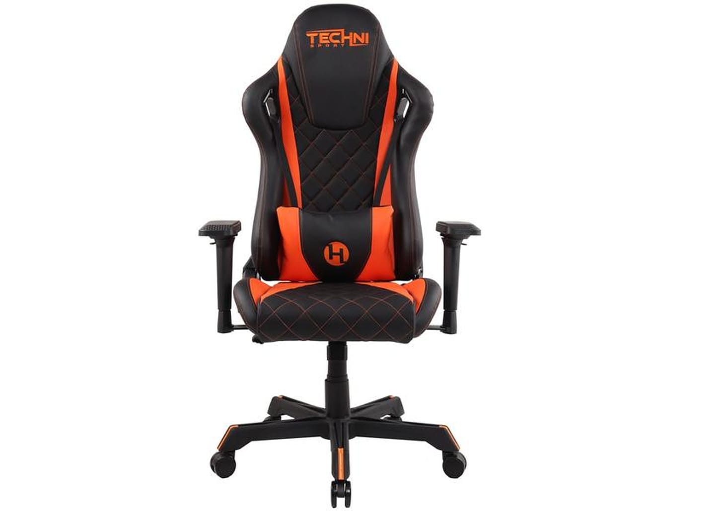 Cadeira Gamer Techni Sport Reclinável Giratória - Preta e Laranja TS84