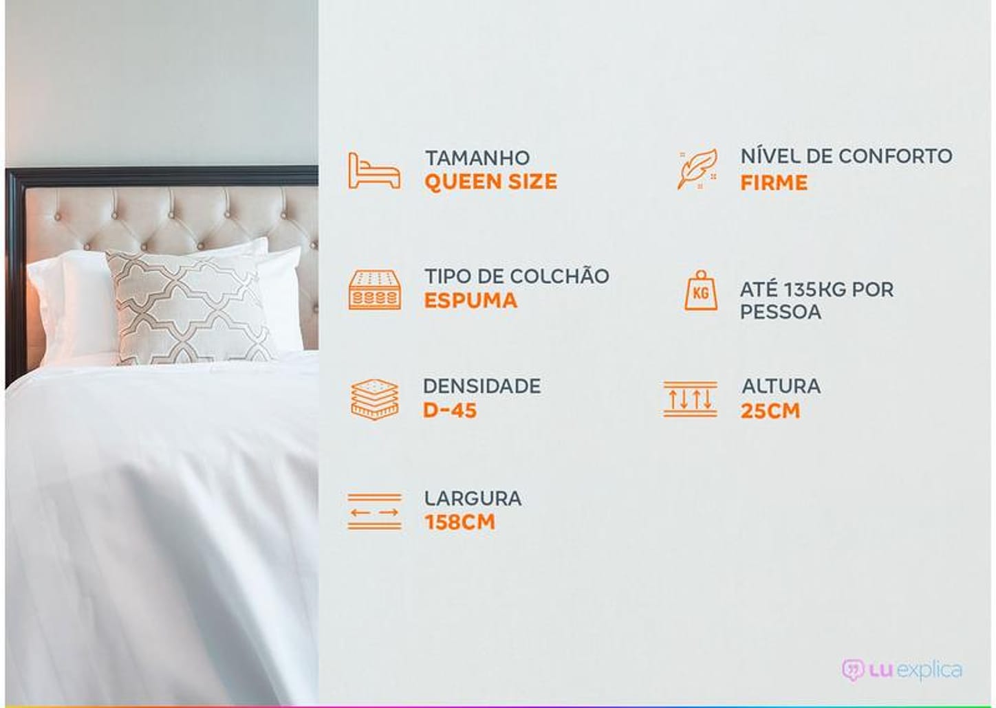 Colchão Queen Castor Espuma D-45 25cm de Alt. Sleep Max