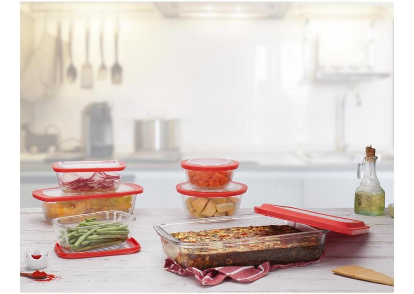 Conjunto de Assadeiras de Vidro Marinex Prática 6 Peças