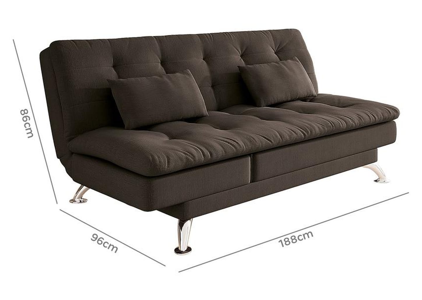 Sofá-cama Casal 3 Lugares Reclinável Suede Linoforte Jade A2