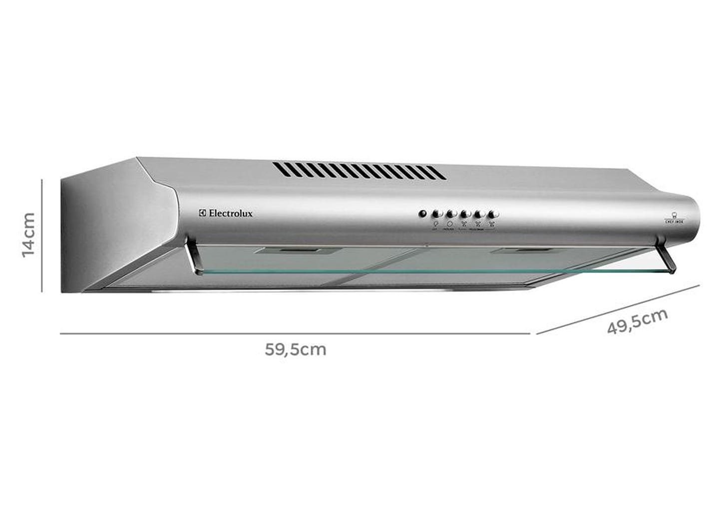 Depurador de Ar Inox Electrolux 60cm 4 Bocas - DE60X DE60X11089 3 Velocidades