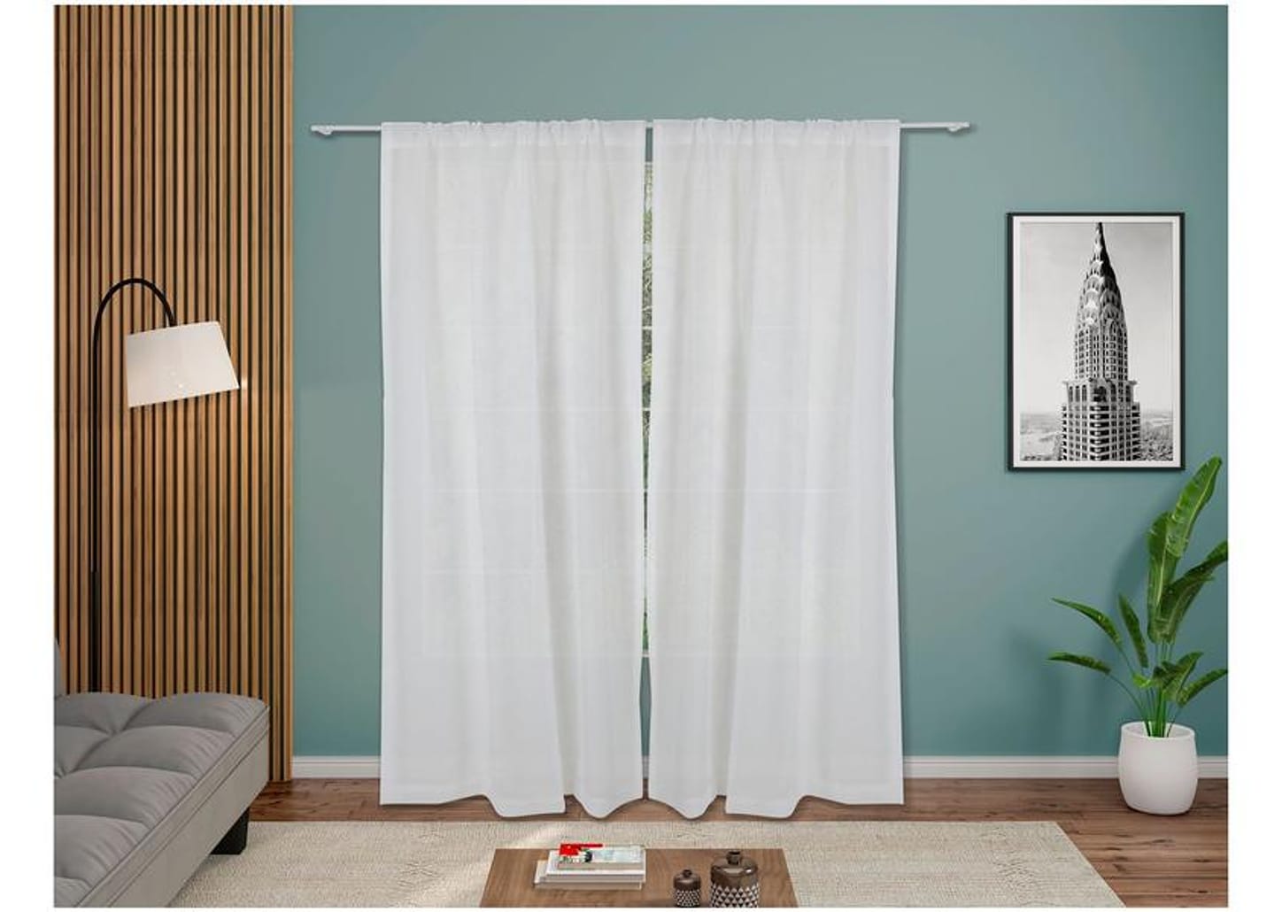 Cortina Lartex Voil Cinza Claro Antun 180x280cm