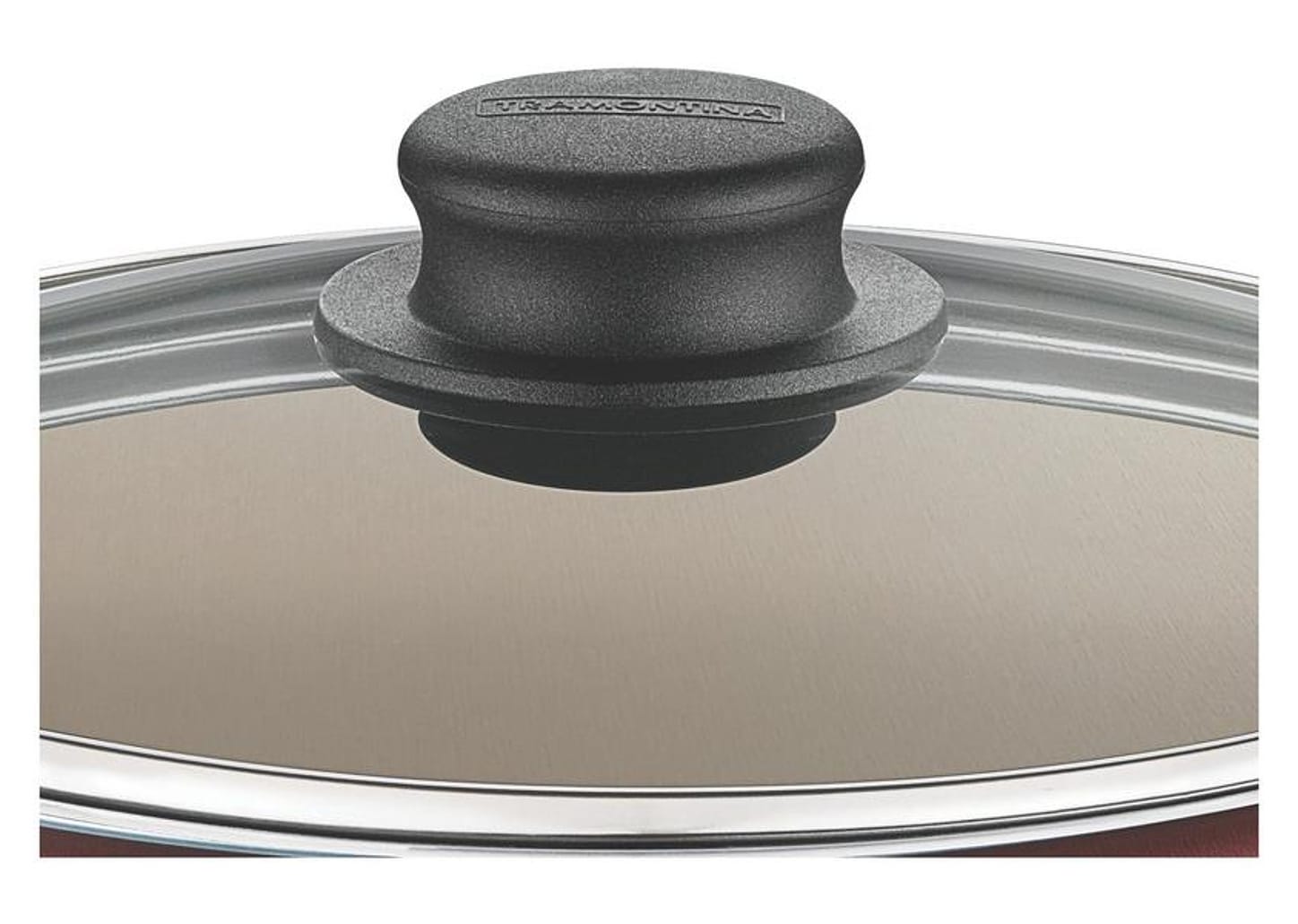 Caçarola Tramontina Antiaderente com Tampa Vermelha 4,9L 24cm Turim