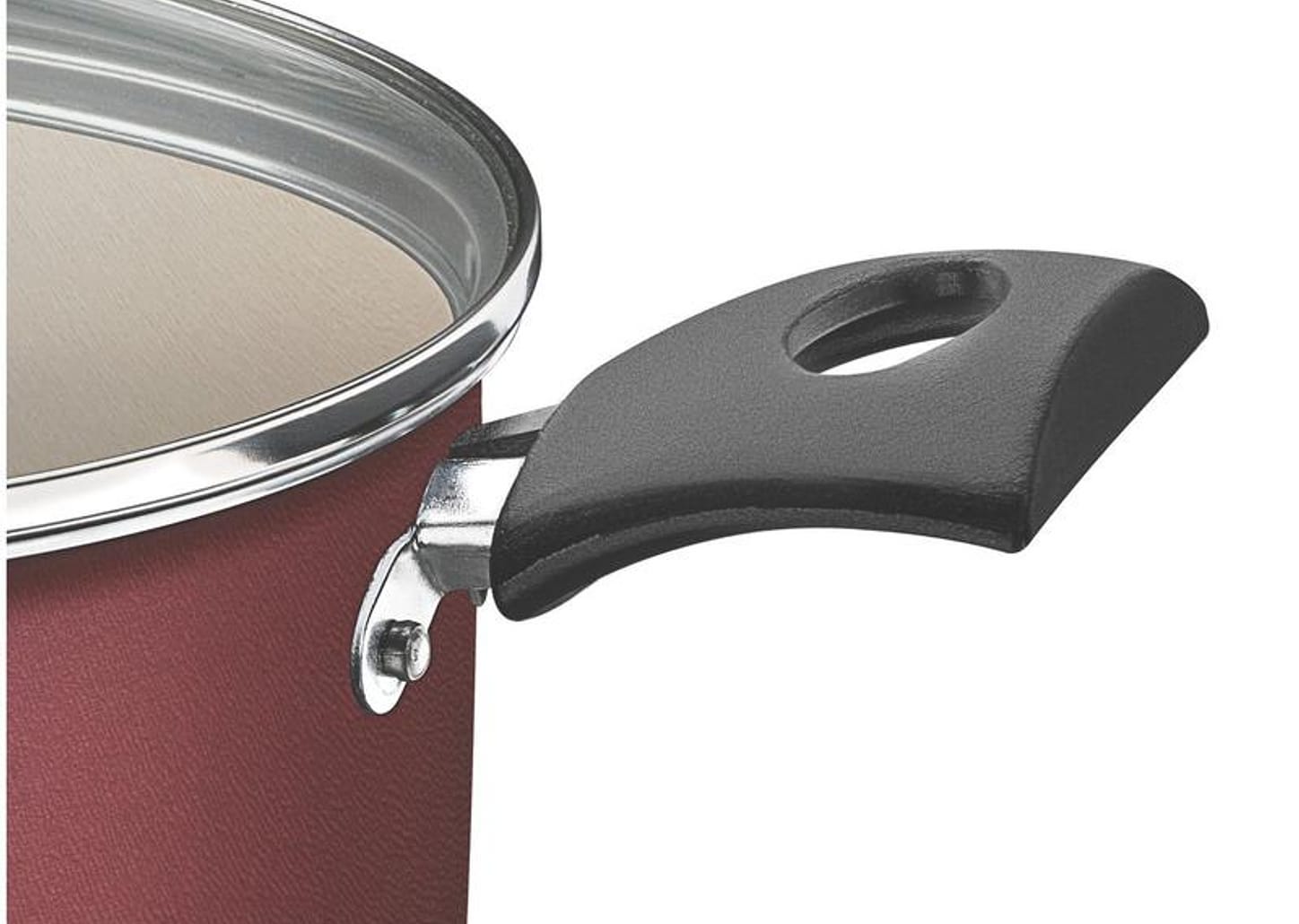 Caçarola Tramontina Antiaderente com Tampa Vermelha 4,9L 24cm Turim