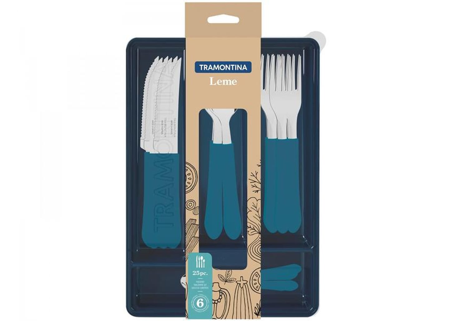 Faqueiro Tramontina Inox Leme com Gaveteiro 24 Peças