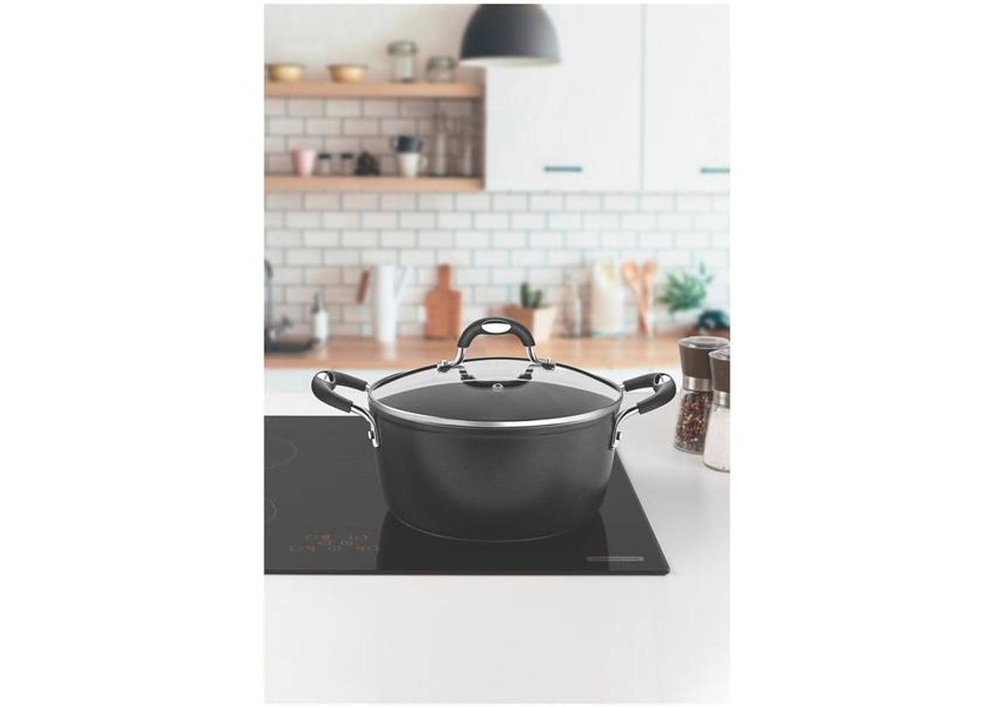 Caçarola Tramontina Antiaderente com Tampa - Preta 4,5L 24cm Mônaco