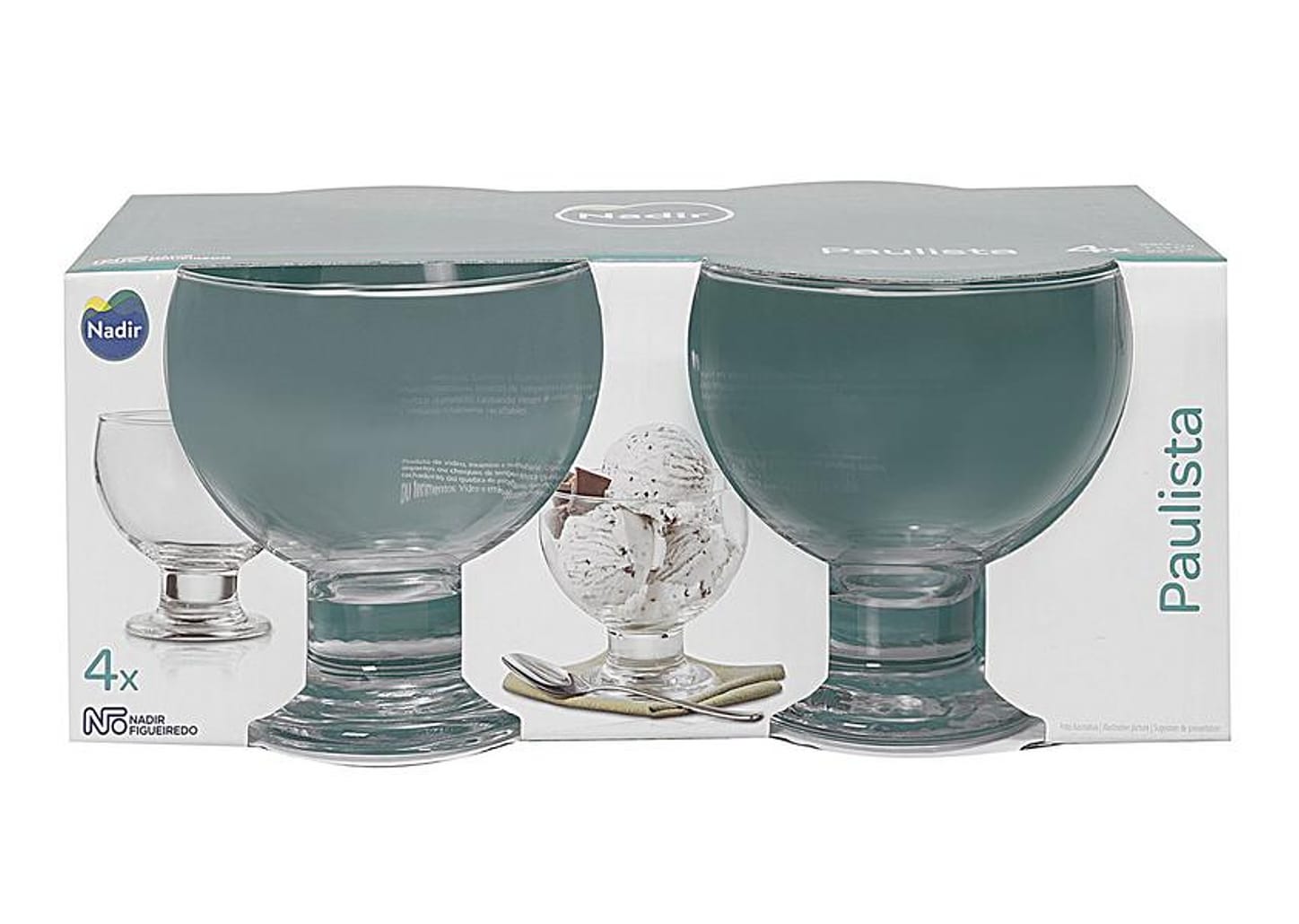 Jogo de Sobremesa Vidro Nadir Paulista 4 Peças