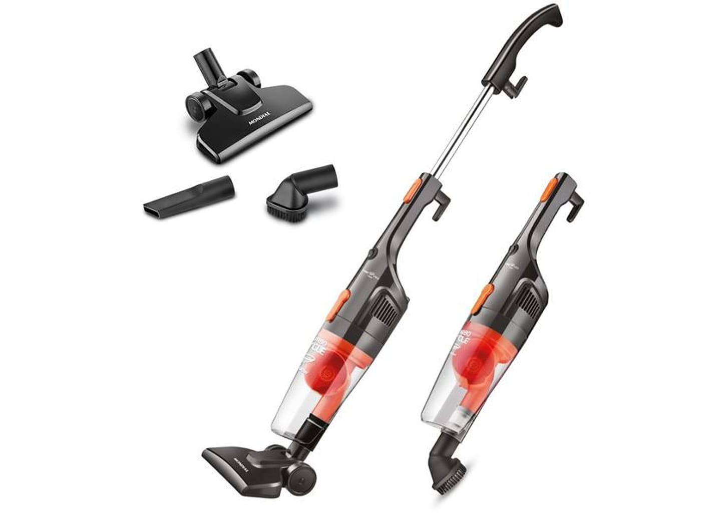 Aspirador de Pó Vertical Mondial 1100W - Turbo Cycle AP-35 Preto e Laranja