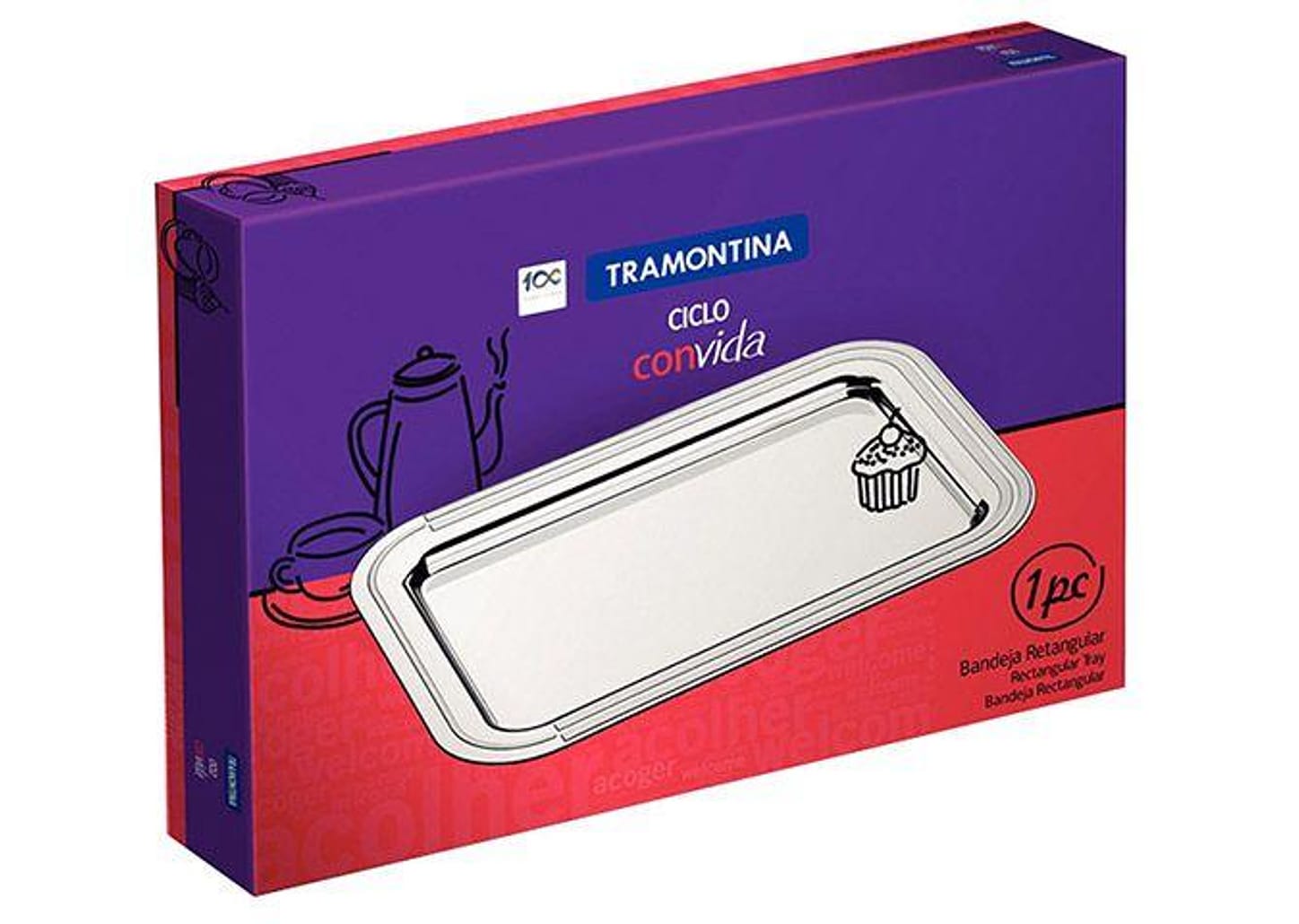 Bandeja Inox Tramontina Retangular 61529/420