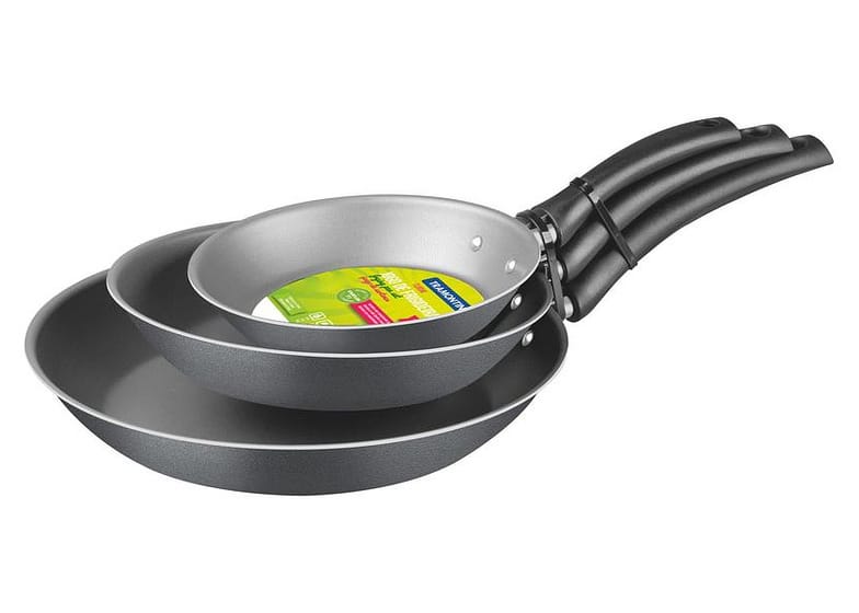 Conjunto de Frigideiras Antiaderente Tramontina de Alumínio Turim Cinza 3 Peças