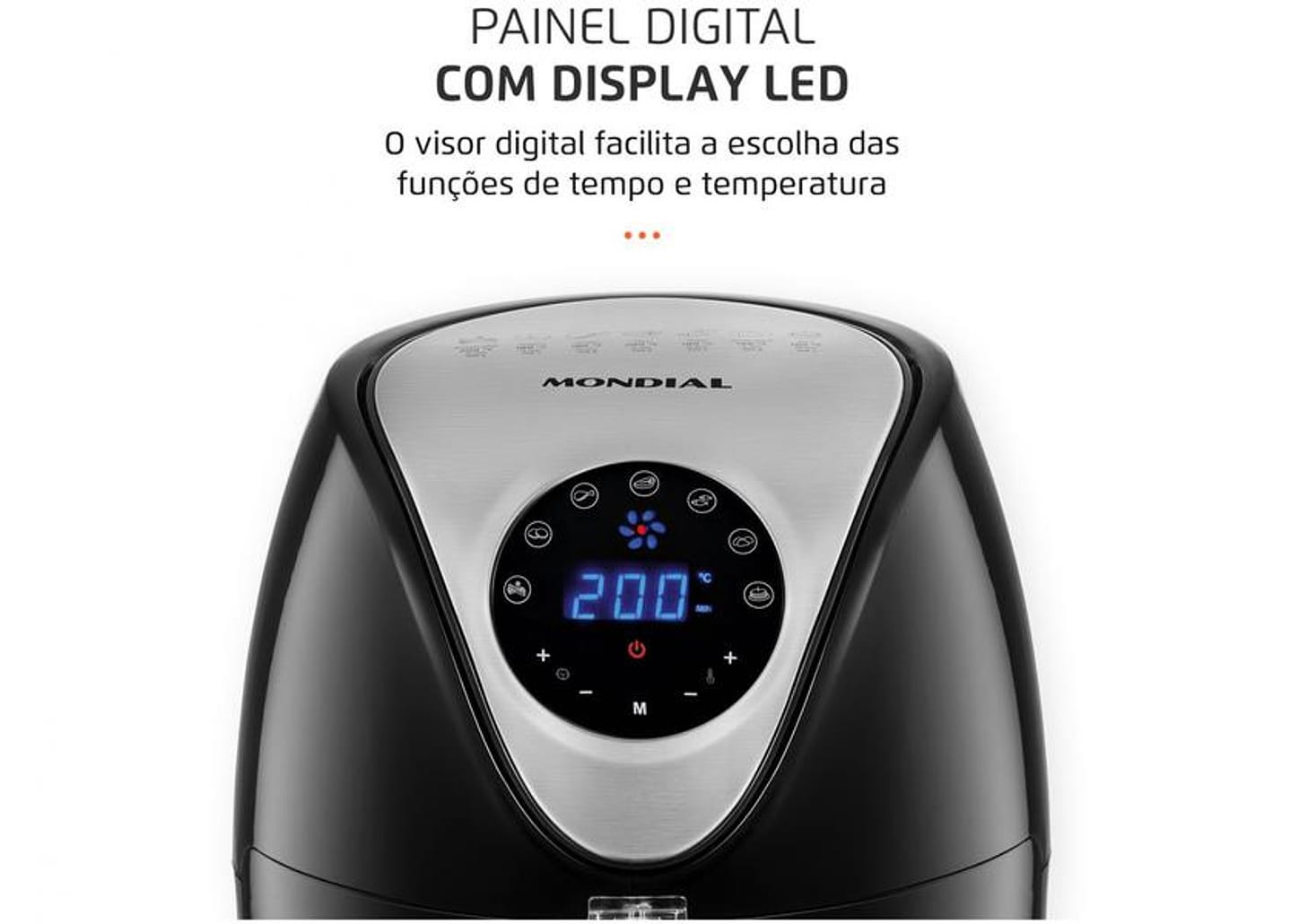 Fritadeira Elétrica sem Óleo/Air Fryer Mondial - AF-30-DI Preto 3,5L com Timer