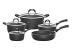 Jogo de Panelas Tramontina Antiaderente de Alumínio Preto 5 Peças Induction Mônaco