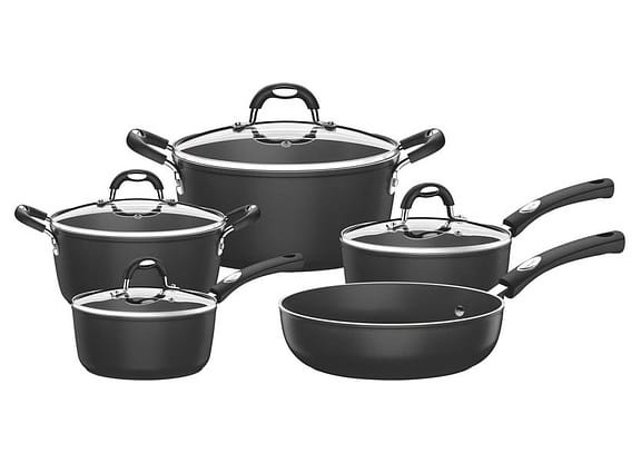 Jogo de Panelas Tramontina Antiaderente de Alumínio Preto 5 Peças Induction Mônaco