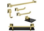 Kit Banheiro Inox Ducon Metais Gold GO5000 - Dourado 6 Peças