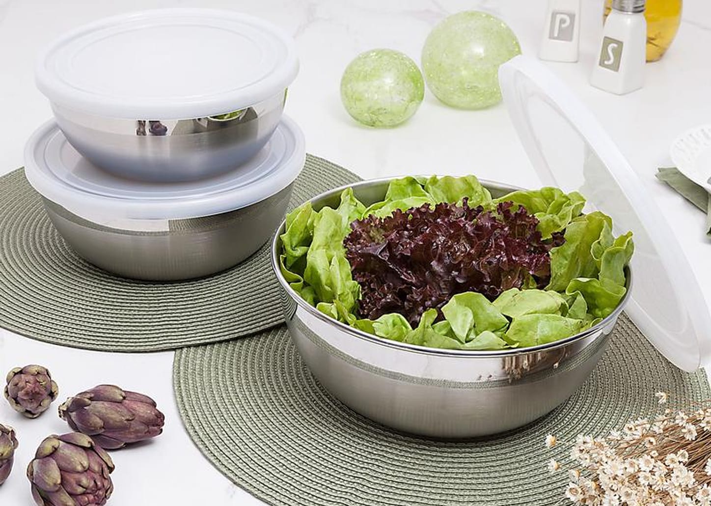 Conjunto Pote Redondo 3 Peças com Tampa - Tramontina 64220/210