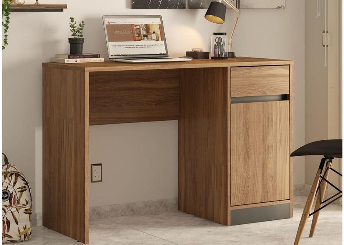 Escrivaninha 1 Gaveta 1 Porta Demóbile Office - Morada