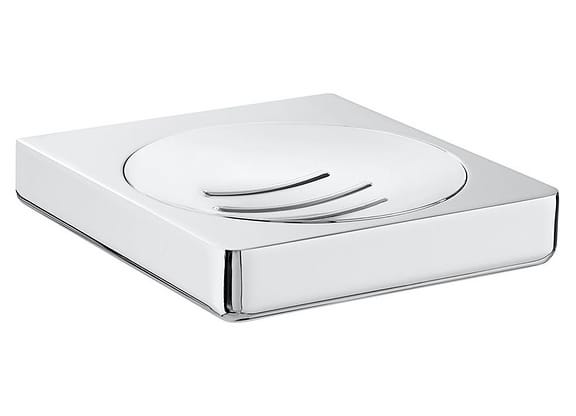 Saboneteira de Parede de Metal Cromado - Quadrada Roca Tempo