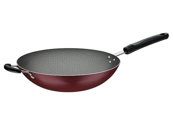 Panela Wok Antiaderente Tramontina de Alumínio Loreto Vermelha 32cm