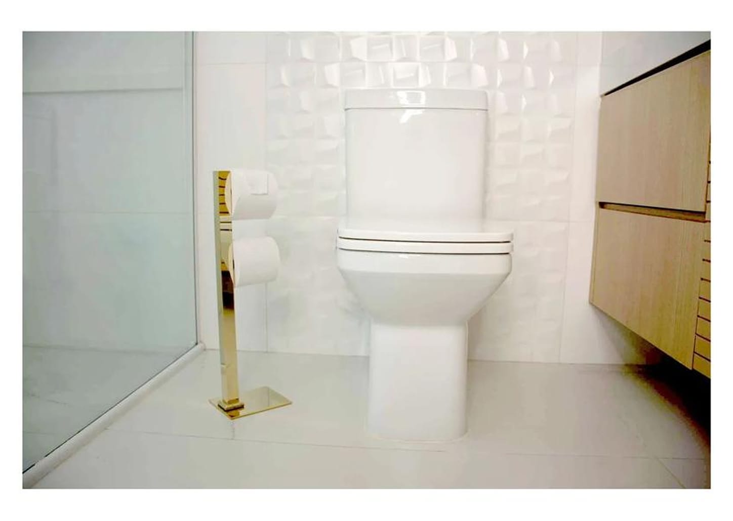 Porta Papel Higiênico Chão 2 Rolos Gold GO5072 - Ducon Metais