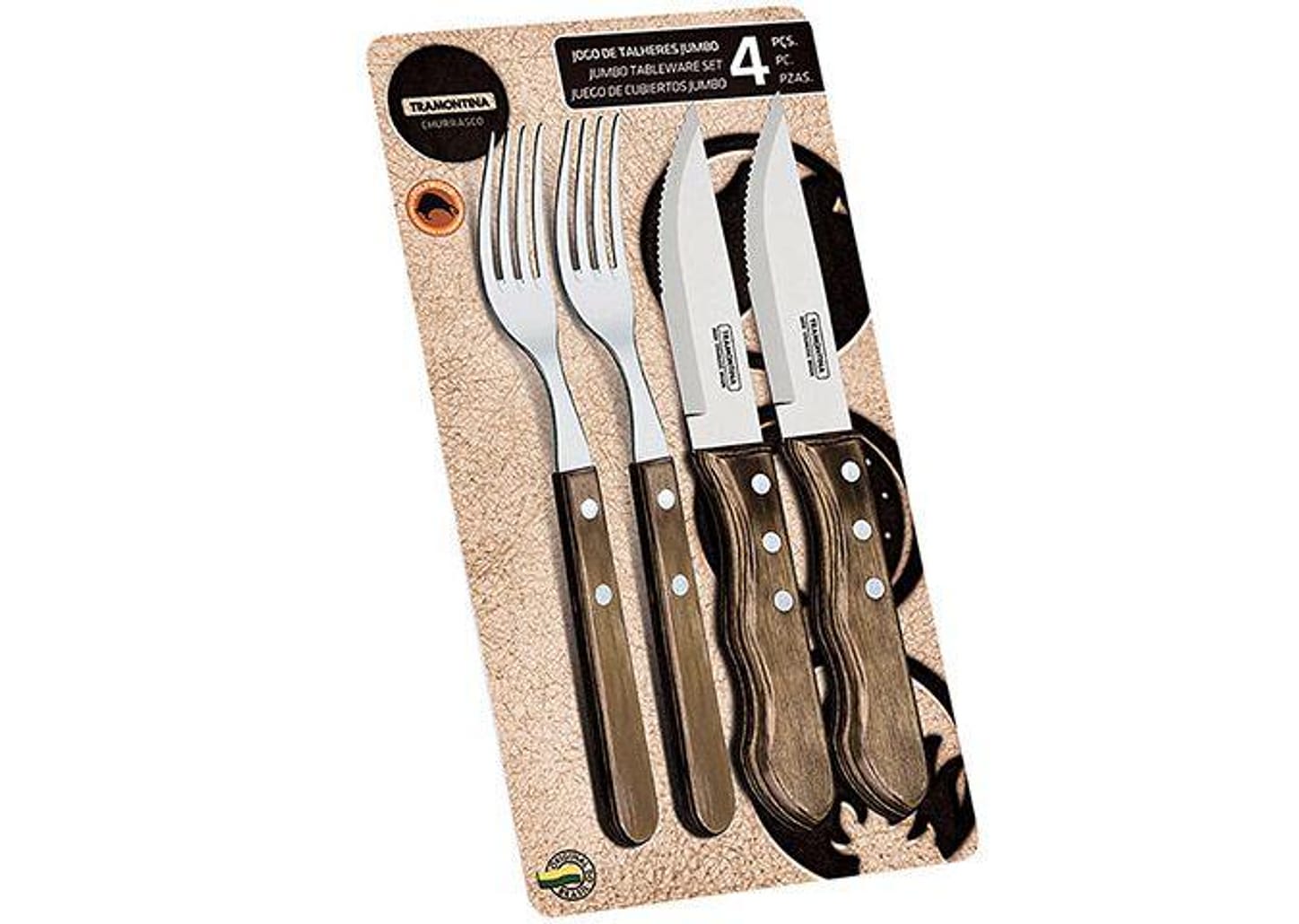 Kit Churrasco 4 Peças - Tramontina Polywood 21198/908