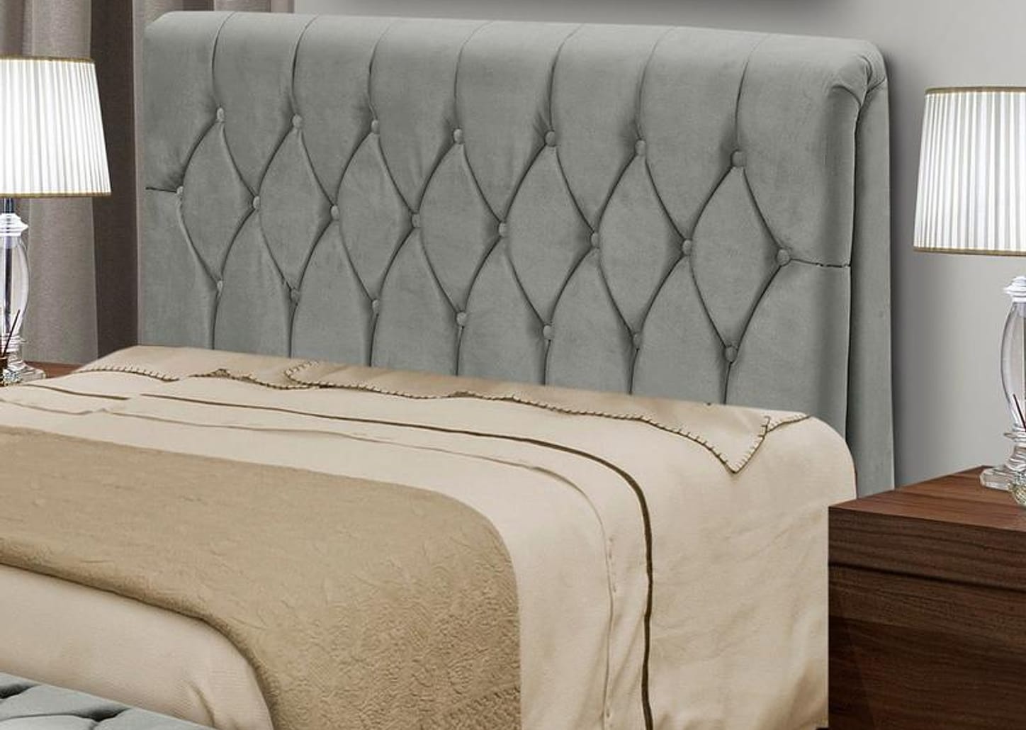 Cabeceira Queen Size Acolchoado Suede Dobuê Movelaria Istambul Grafite