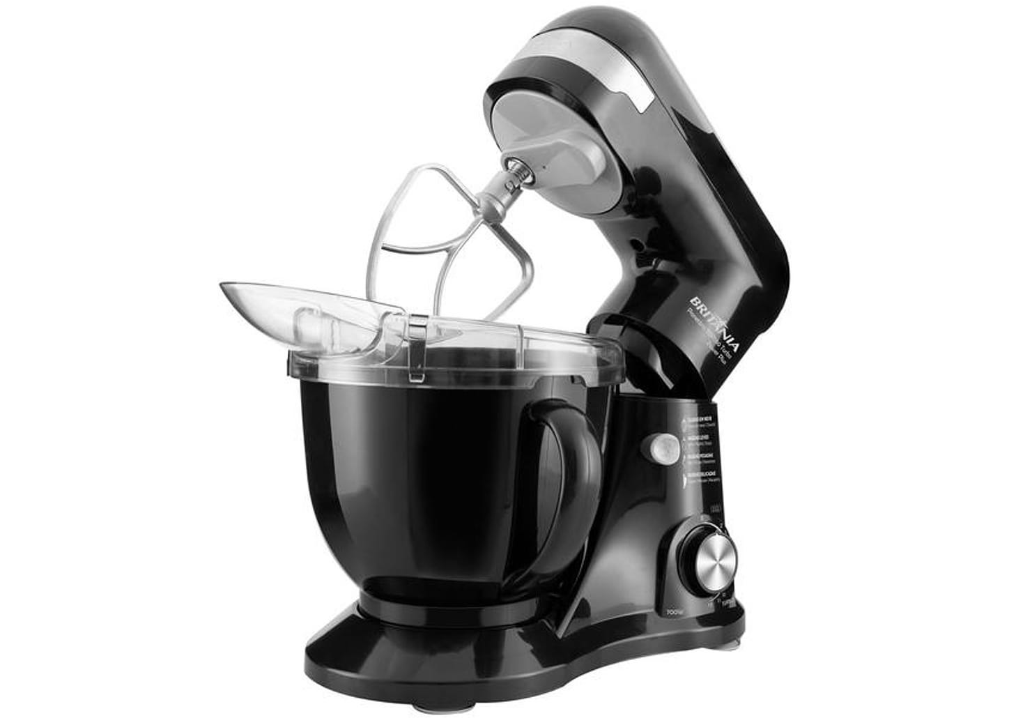 Batedeira Planetária Britânia Preta 700W - Turbo Power Plus BBP760P 12 Velocidades
