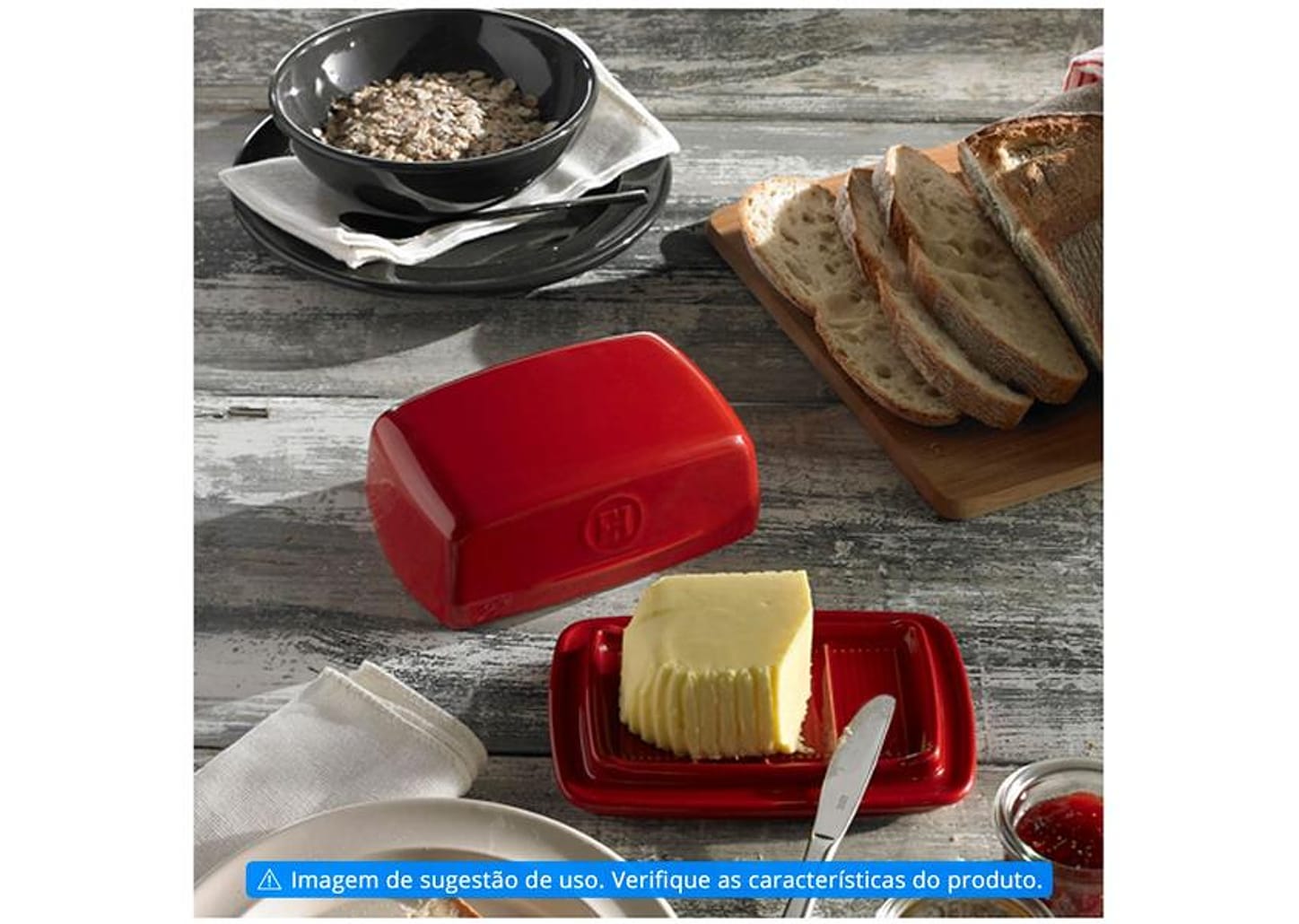 Manteigueira Cerâmica Emile Henry Retangular 33802002