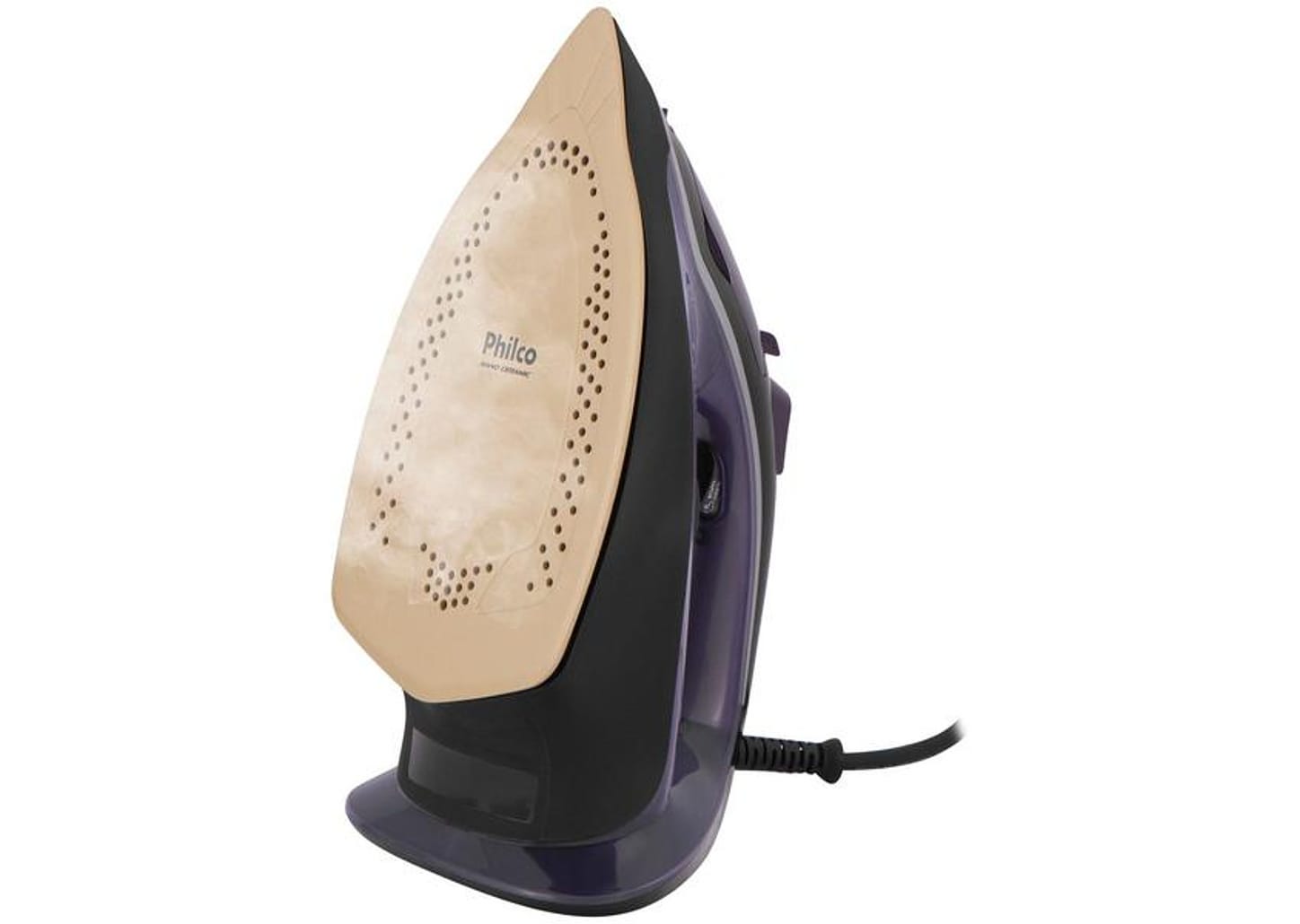 Ferro de Passar Roupa a Vapor e a Seco Portátil - Philco Nano Ceramic PFV2100RX Preto e Roxo
