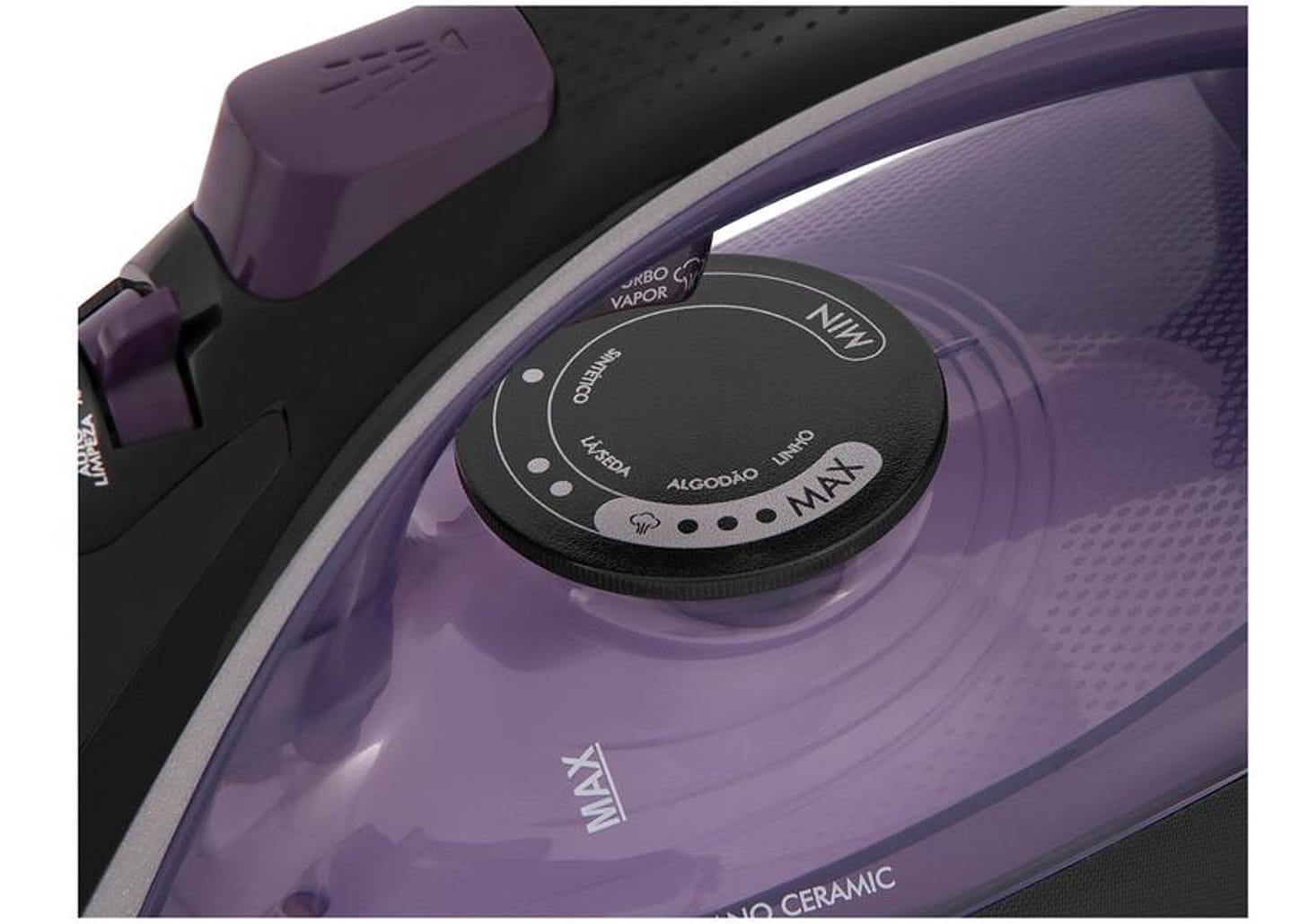 Ferro de Passar Roupa a Vapor e a Seco Portátil - Philco Nano Ceramic PFV2100RX Preto e Roxo