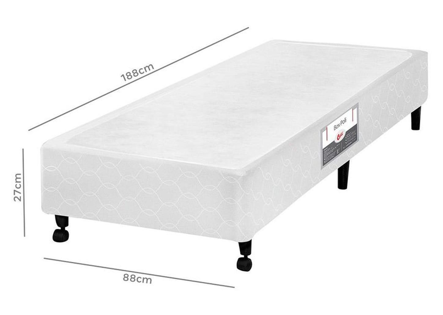 Base Cama Box Solteiro Castor 27cm de Altura Poli