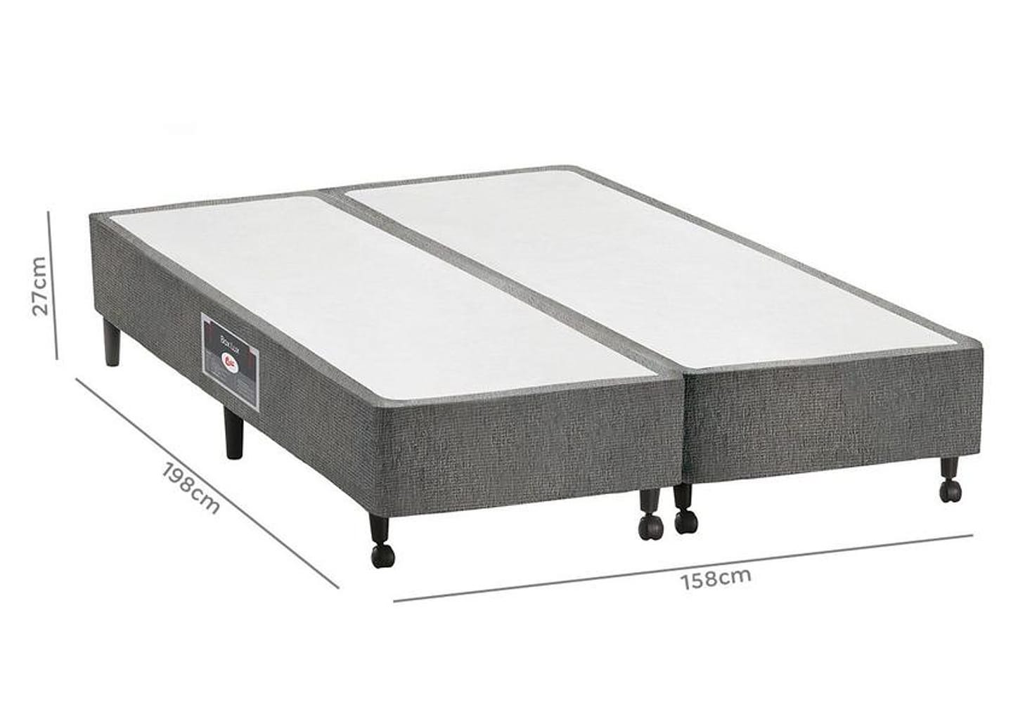 Box para Colchão Queen Size Castor Bipartido 27cm de Altura Lux