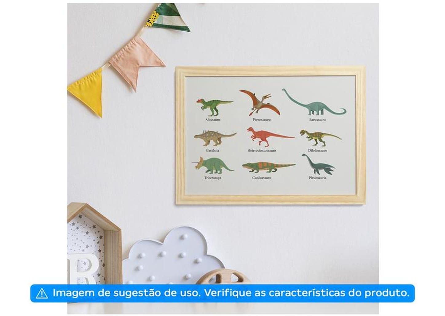 Quadro Decorativo Nomes Dino 24,5x34,5cm - Design Up Living