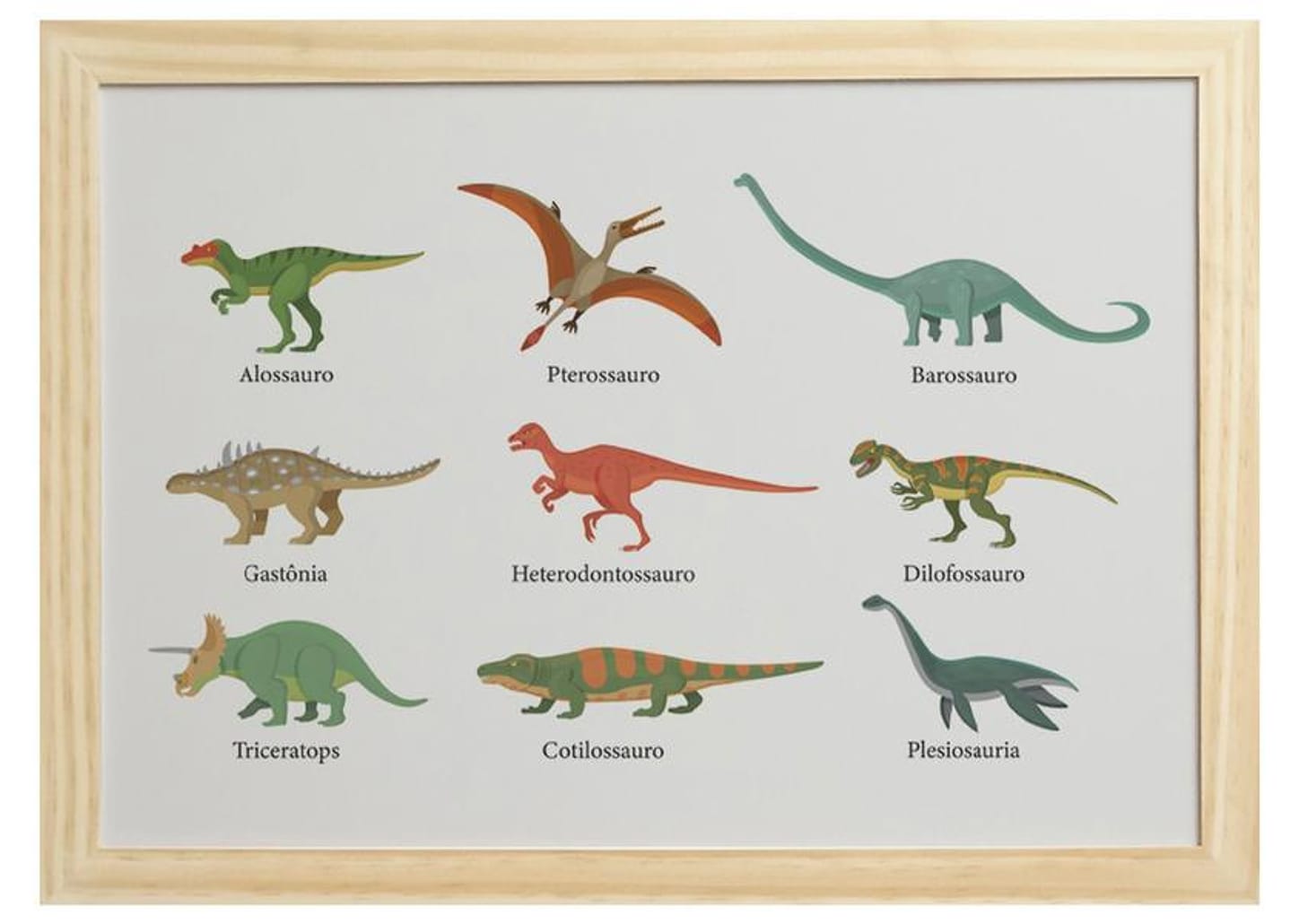 Quadro Decorativo Nomes Dino 24,5x34,5cm - Design Up Living