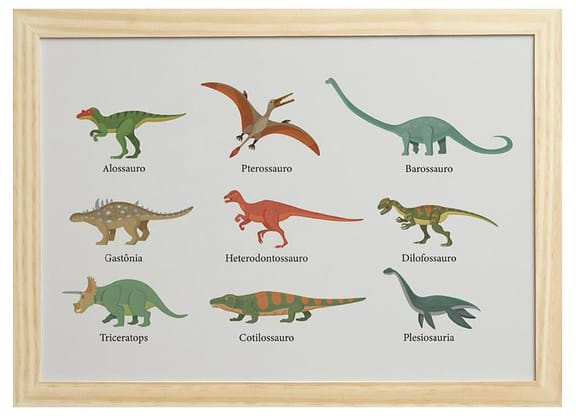 Quadro Decorativo Nomes Dino 24,5x34,5cm - Design Up Living