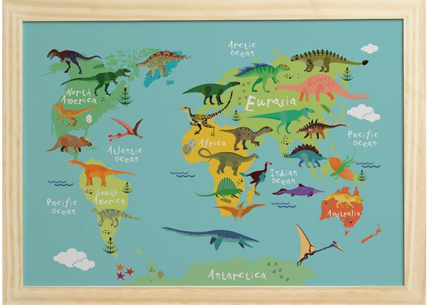 Quadro Decorativo Mapa Dino 24,5x34,5cm - Design Up Living