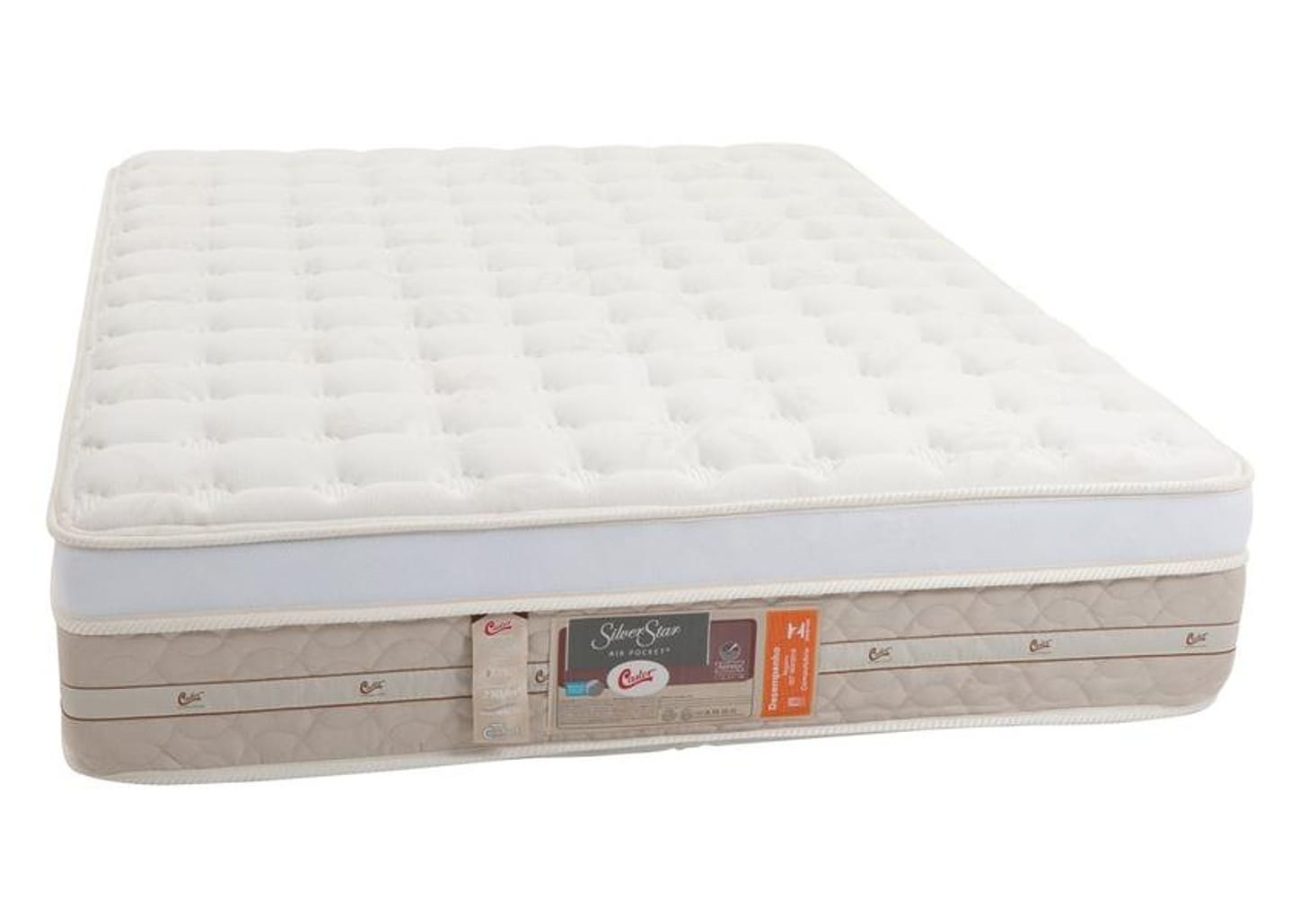 Colchão Casal Castor Mola Ensacadas/Pocket 32cm de Altura Silver Star