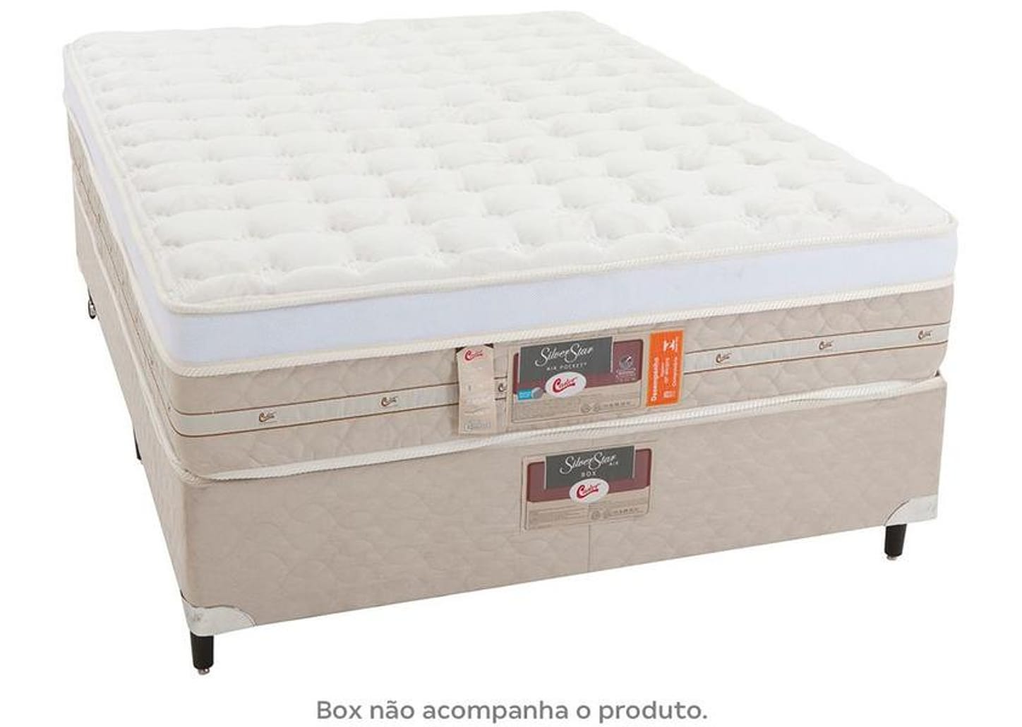 Colchão Casal Castor Mola Ensacadas/Pocket 32cm de Altura Silver Star